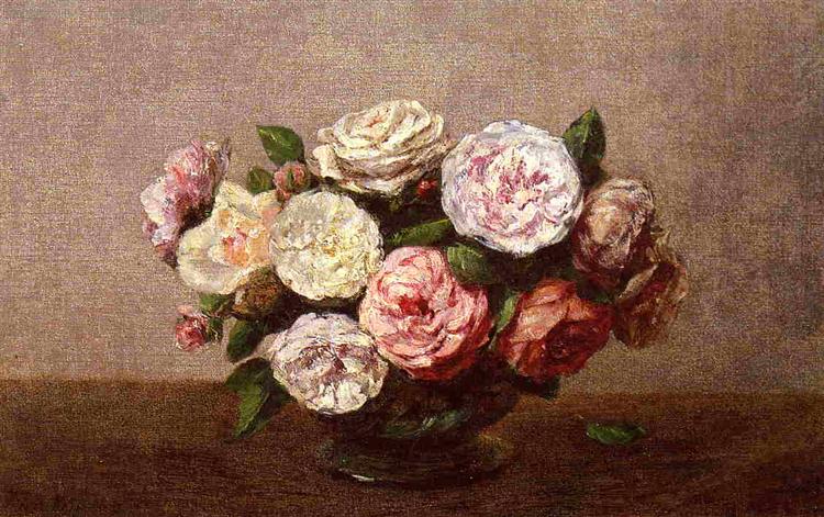 Bowl of Roses, 1889 - Анри Фантен-Латур