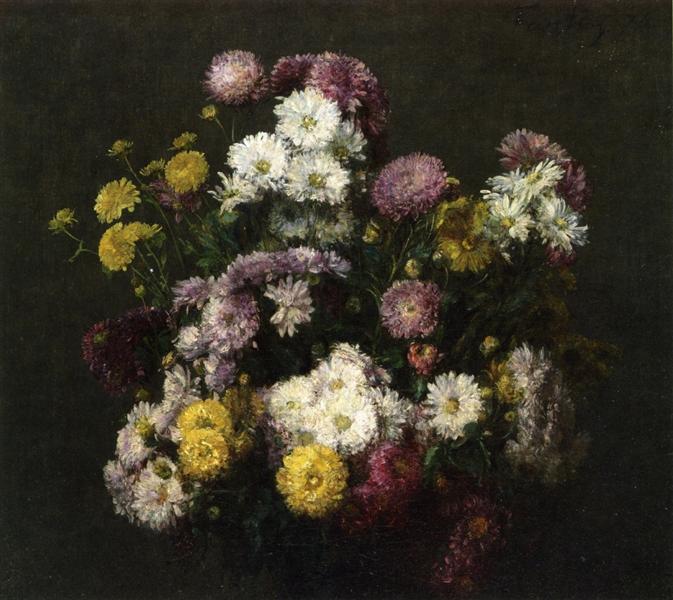 Flowers, Chrysanthemums, 1876 - 方丹‧拉圖爾