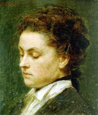 Portrait of young woman, 1873 - Анри Фантен-Латур