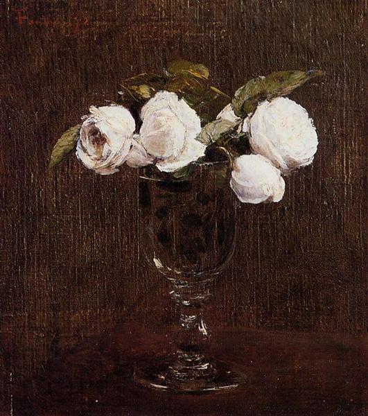 Vase of Roses, 1872 - 方丹‧拉圖爾
