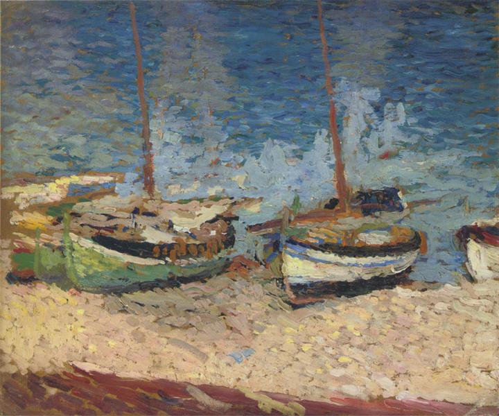 Boats in Port Collioure - Анрі Мартен