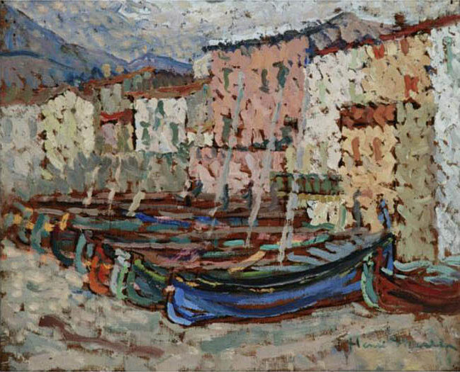 The Fishing Boats on the strike in Collioure - Анрі Мартен