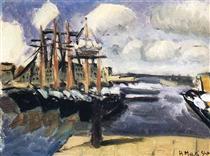 Four Boats Side by Side in the Marseilles Harbor - Henri Matisse