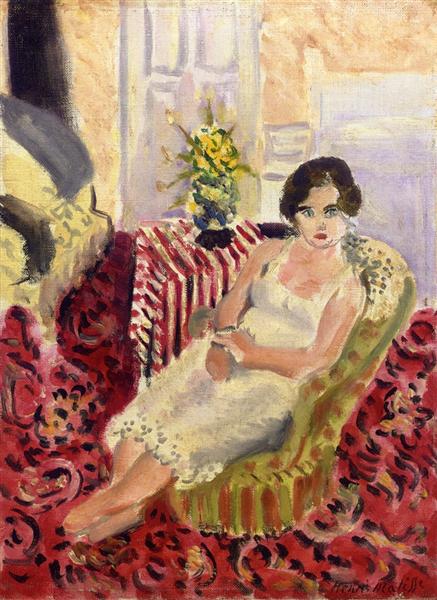 Seated Figure, Striped Carpet, 1920 - 馬蒂斯