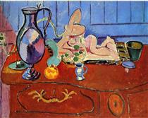 Still Life with a Pewter Jug and Pink Statuette - Henri Matisse