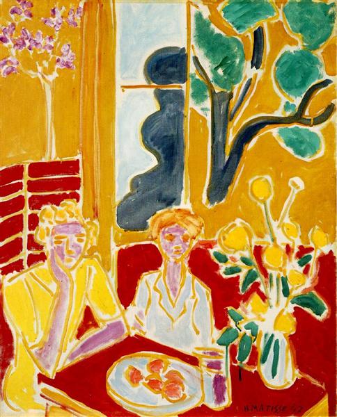 Two Girls in a Yellow and Red Interior, 1947 - 馬蒂斯