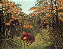Apes in the Orange Grove - Henri Julien Félix Rousseau