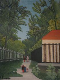 Landscape in Montsouris Park with Five Figures - 亨利‧盧梭