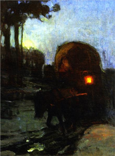 Return at Night from the Market, 1912 - Генри Оссава Таннер