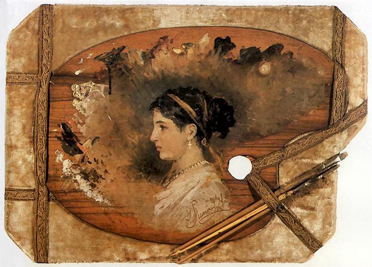 Portrait of a Woman on a Palette, 1887 - Генріх Семирадський