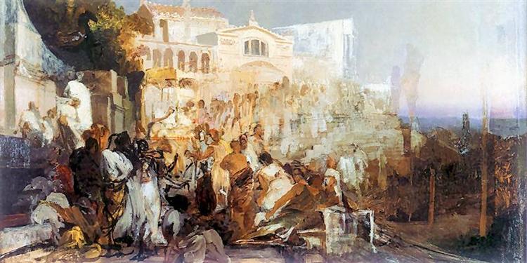 Sketch for the "Torch of Nero", 1876 - Генрих Семирадский