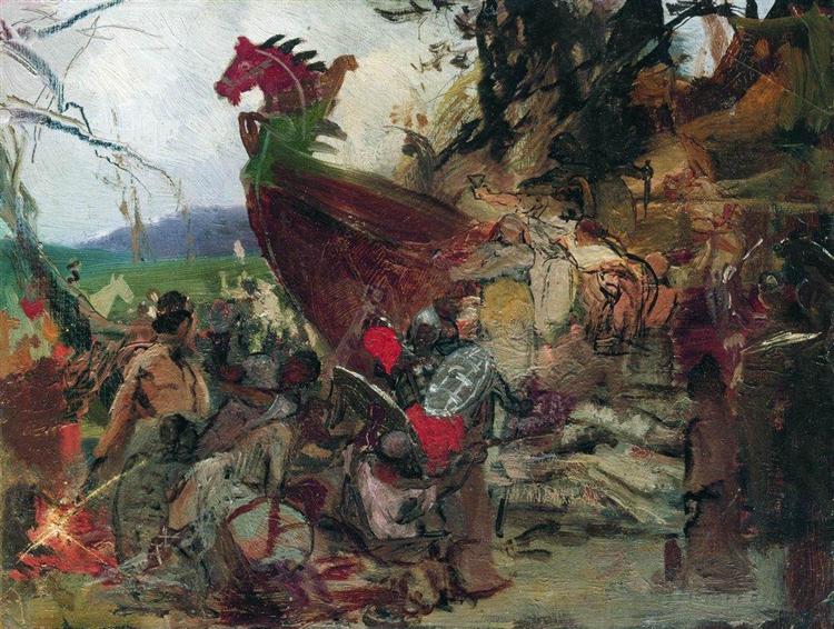 The Funeral of Ruz in Bulgar, c.1883 - Генрих Семирадский