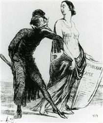 Beautiful injury, want you to accept my arm - Honoré Daumier