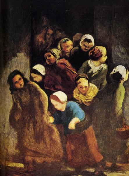 Leaving School, c.1847 - c.1848 - Honore Daumier