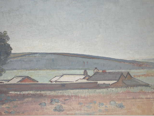 Southern Vales Landscape with Farm Settlement to Foreground - Horace Trenerry