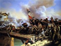 apoleon Bonaparte leading his troops over the bridge of Arcole, Battle of Arcole, Italian campaigns, War of the First Coalition, 15 November 1796 - Орас Верне