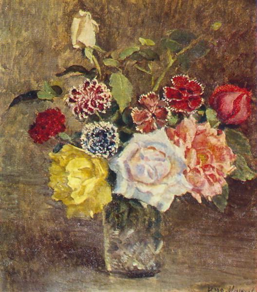 Roses and carnations, 1939 - Ilja Iwanowitsch Maschkow