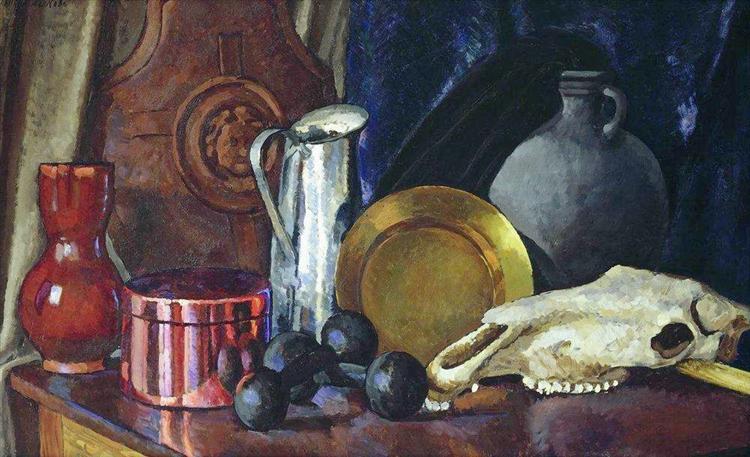 Still life with a horse skull, 1914 - Iliá Mashkov