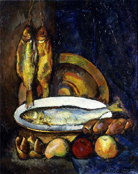 Натюрморт с рыбами, 1916 - Илья Машков