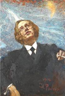 Poet-futurist (portrait of Vladimir  Vladimirovich Mayakovsky) - Илья Репин