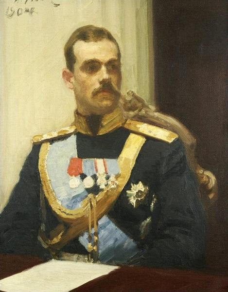 Portrait of member of State Council Grand Prince Mikhail Aleksandrovich Romanov. Study., 1901 - Ilja Jefimowitsch Repin