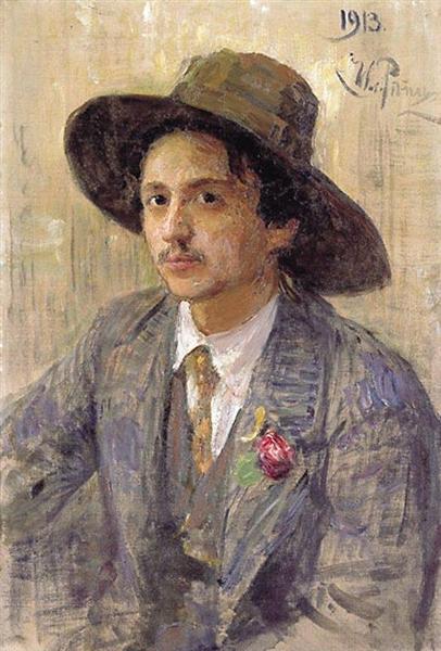 Portrait of the painter Isaak Izrailevich Brodsky, 1913 - 列賓