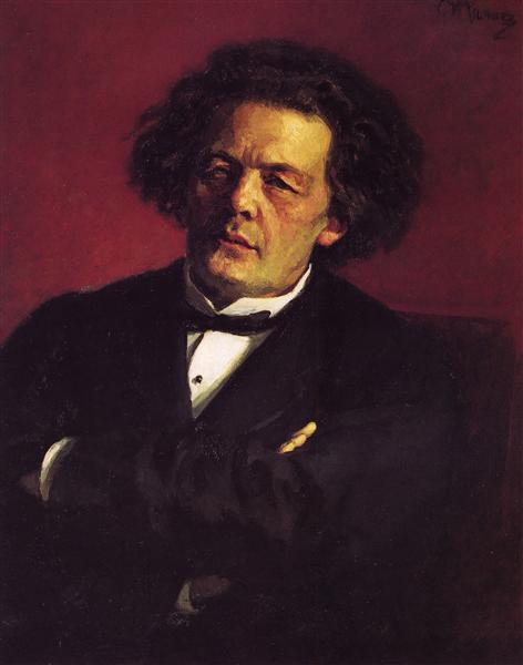 Portrait of the pianist, conductor and composer Anton Grigorievich Rubinstein, 1881 - 列賓