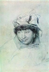 Portrait of Vera Repina - Ilja Jefimowitsch Repin