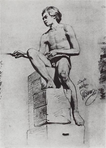 Sitting model, 1866 - 列賓