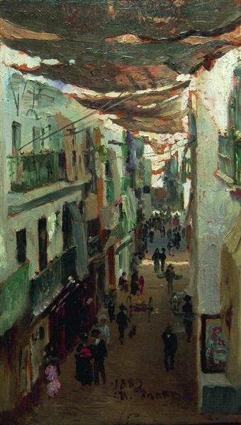 Street of the Snakes in Seville, 1883 - Iliá Repin