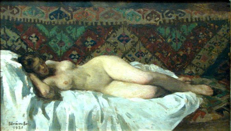 Nude With Carpet Background, 1921 - ІпполІт Струмбеску