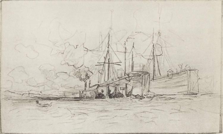 Barges, c.1893 - Ісак Левітан