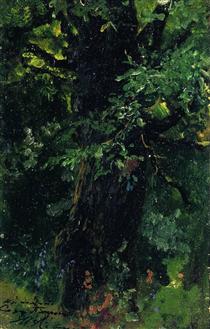 Oak trunk in early summer - Isaak Levitán