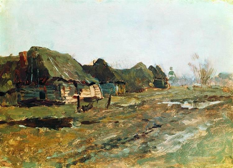 Quartered in the village, c.1895 - 艾萨克·伊里奇·列维坦
