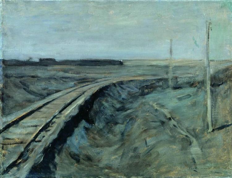 Railroad tracks, c.1899 - Isaac Levitan