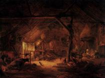 Barn Interior - Ісаак ван Остаде