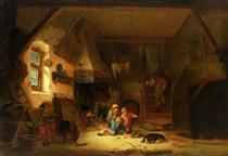 Interior with Children - Isaac van Ostade