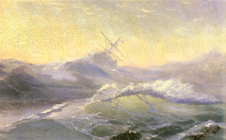 Supporting the waves, 1890 - Ivan Aïvazovski