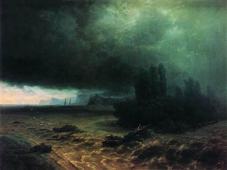 Downpour in Sudak, 1897 - Iwan Konstantinowitsch Aiwasowski