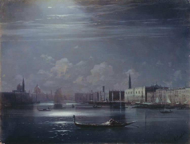 Night landscape. Venice - 伊凡·艾瓦佐夫斯基