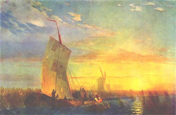 Приплив на Дніпрі під Алешками, 1857 - Іван Айвазовський