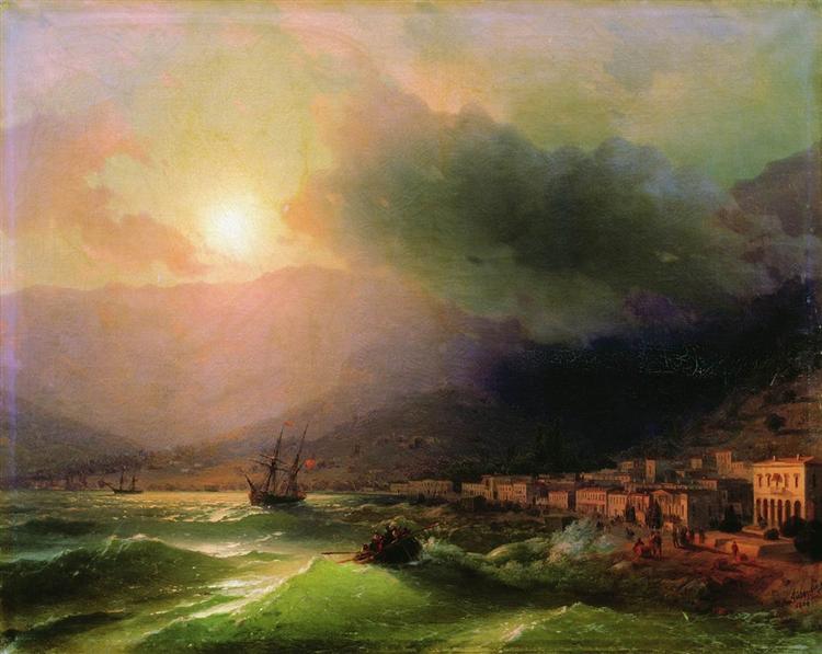 Приморське місто. Вид на Ялту, 1866 - Іван Айвазовський