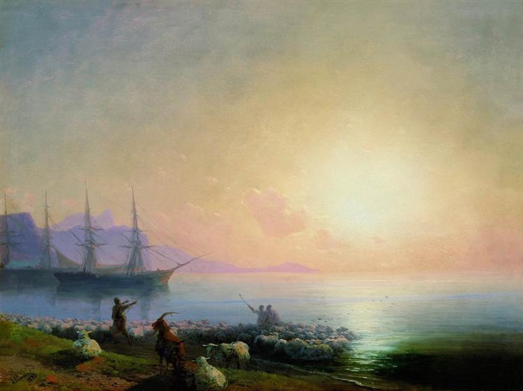 Купание овец, 1877 - Иван Айвазовский