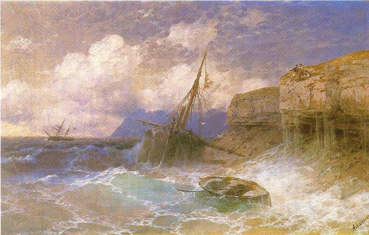 Tempest by coast of Odessa, 1898 - Iván Aivazovski