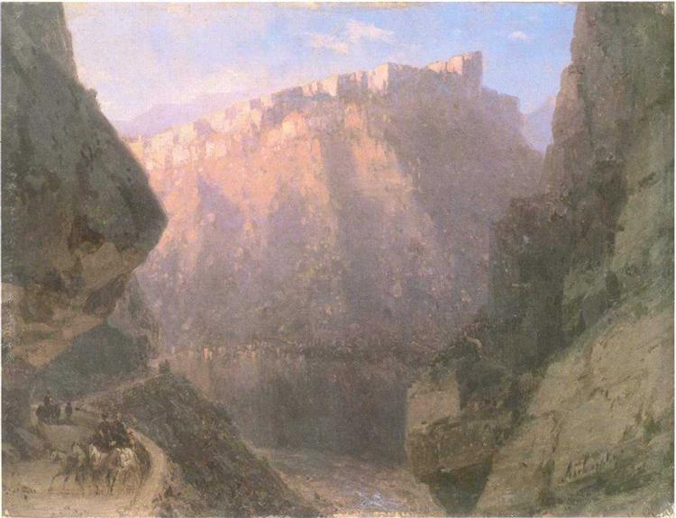 The Daryal canyon, 1855 - Iwan Konstantinowitsch Aiwasowski