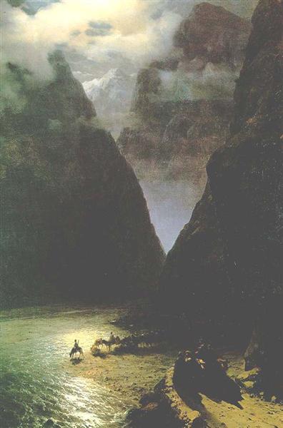 The Daryal canyon, 1862 - Iwan Konstantinowitsch Aiwasowski
