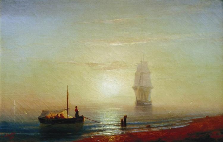 O Por do Sol ao Mar, 1848 - Ivan Konstantinovich Aivazovskii