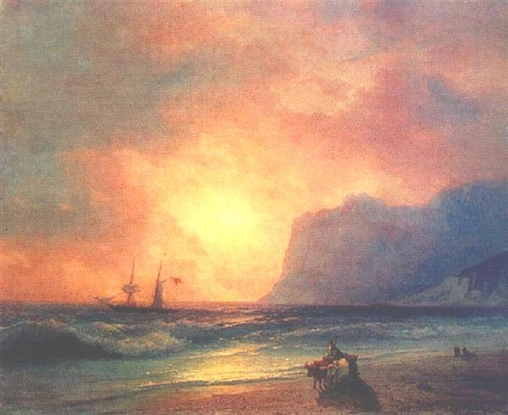 The sunset on sea, 1866 - Iwan Konstantinowitsch Aiwasowski