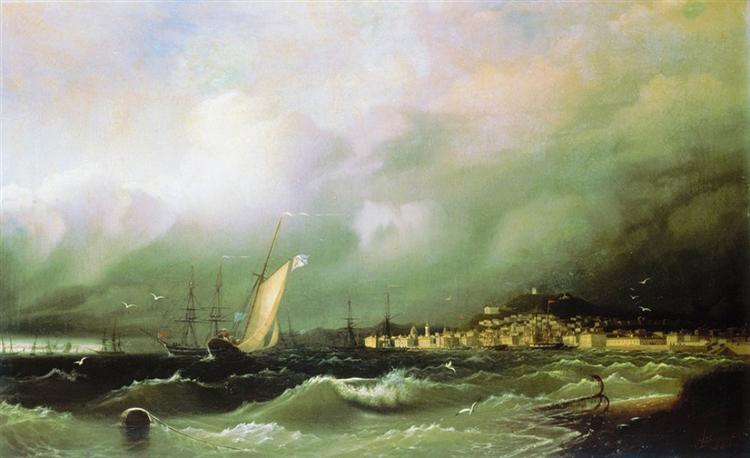View of Feodosiya, 1845 - Iwan Konstantinowitsch Aiwasowski