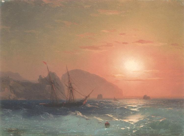 View Of The Ayu Dag, Crimea, 1868 - Iwan Konstantinowitsch Aiwasowski
